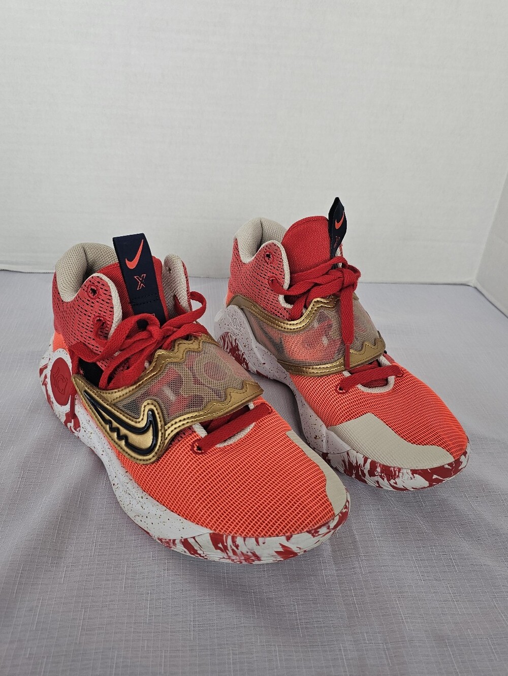 Nike Mens 9 KD Trey 5 X University Red Metallic Gold DD9538-600 Basketball Shoes